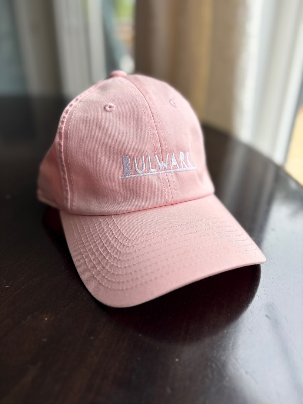 Pink Bulwark Embroidered Cotton Baseball Cap